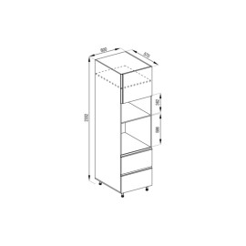 Кухонная секция пенал П 60 ДШ п/мікрохв. (h-920) LUX Софи Мир мебели  