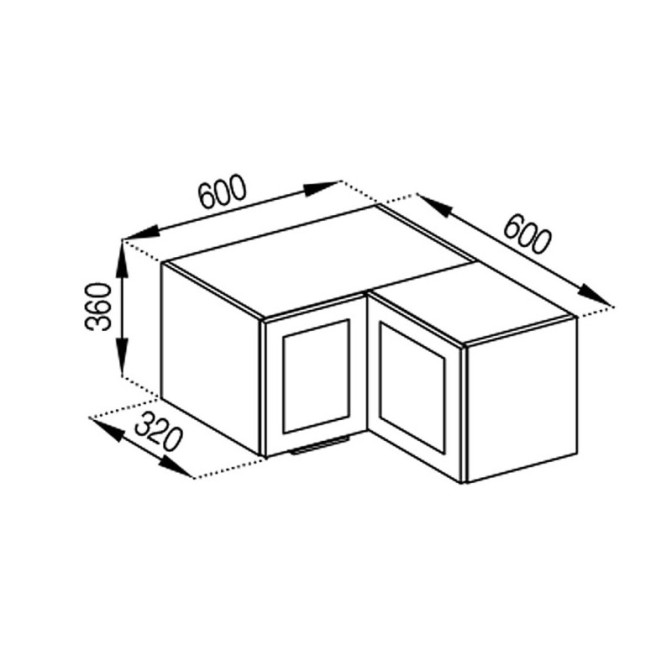 Кухонная секция антресоль А 60х60 кут прямий (320) Анна Мир мебели