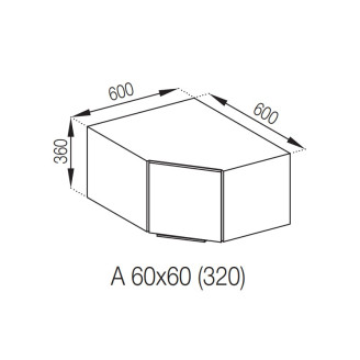 Кухонная секция антресоль А 60*60 Алиса Мир мебели