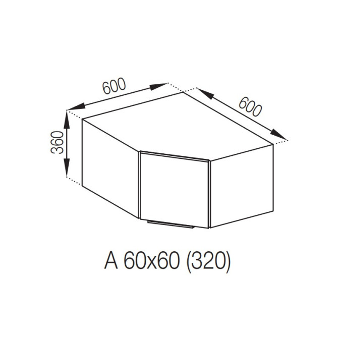 Кухонная секция антресоль А 60*60 Алиса Мир мебели