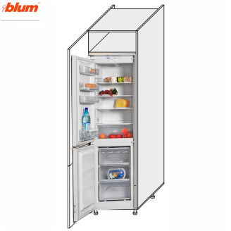 Кухонна секція Валенсія Пенал 60ПХ/2140 Холодильник Pro Blum VL-767W/9003 MiroMark