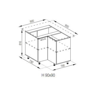 Кухонная секция нижняя 90*90 Бьянка Мир мебели Кухонная секция нижняя 90*90 Бьянка Мир мебели