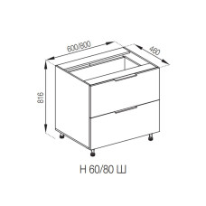 Кухонная секция нижняя Н 60 Ш LUX Милана Мир мебели