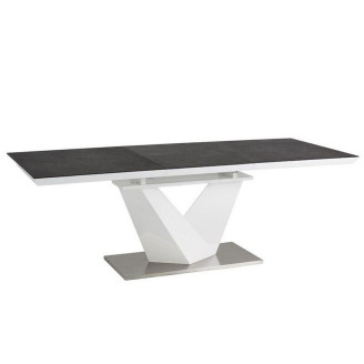 Розкладний стіл Signal Alaras II (160  + 220*90*75) чорний/білий лакований