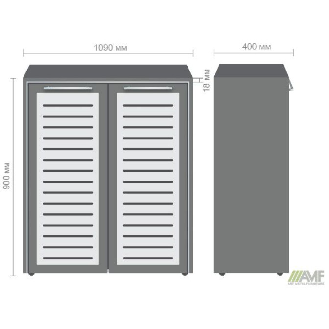 Шкаф книжный Оникс 900х400х1090 Мокко, стекло  AMF