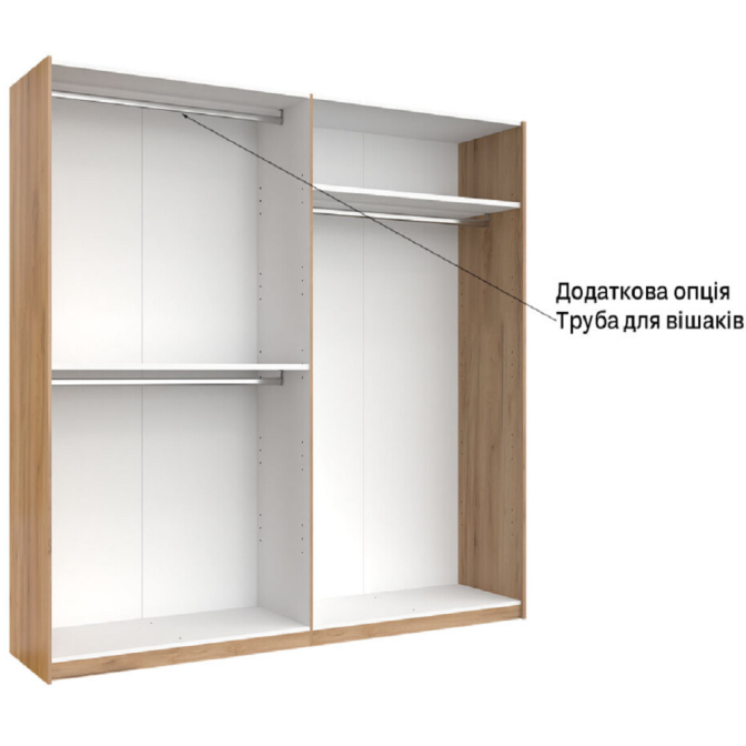 Шафа-купе з дзеркалом 2,5x2,1 Белла / Bella Глянець Білий MiroMark BL-16-WB