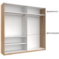 Шафа-купе з дзеркалом 2,5x2,1 Белла / Bella Глянець Білий MiroMark BL-16-WB