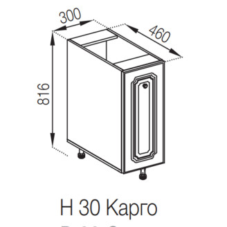 Кухонна секція нижня Н 30 карго LUX Валенсія Світ меблів