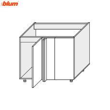 Кухонна секція Мері нижня Кут Н 90° 1000х600/820 1дв Pro Blum MR-099W/9003gl MiroMark