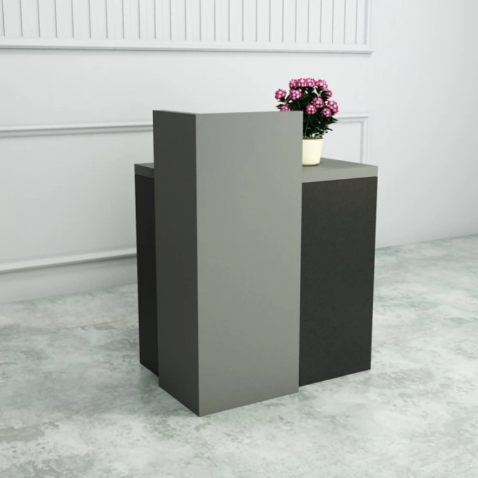 Ресепшин-3 стол стойка Серая Лава Гамма стиль