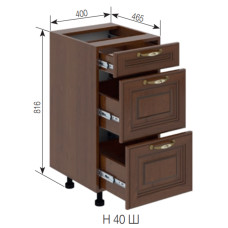 Кухонная секция нижняя Н 40Ш LUX Роксана Мир мебели