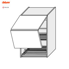 Кухонная секция Миллениум верхняя 60ВС/900 2дв Сушка Aventos Pro Blum  +  Rejs ML-574W/9003 MiroMark