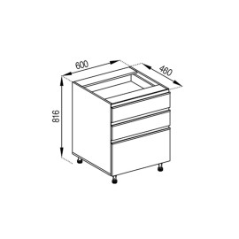 Кухонная секция нижняя Н 60 3Ш (2 + 1) LUX Софи Мир мебели