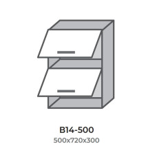 Кухонна секція В14-500 верхня 500 горизонт висота 720 два фасади Оптима Еверест  