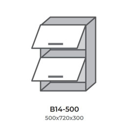 Кухонна секція В14-500 верхня 500 горизонт висота 720 два фасади Оптима Еверест  