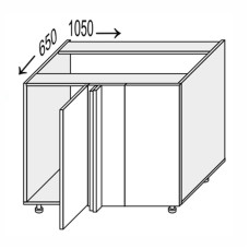 Кухонная секция Лео нижняя Угол Н 90° 1050х650/820 1дв LE-093W/06 MiroMark