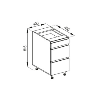 Кухонная секция нижняя Н 40Ш LUX Тина Мир мебели