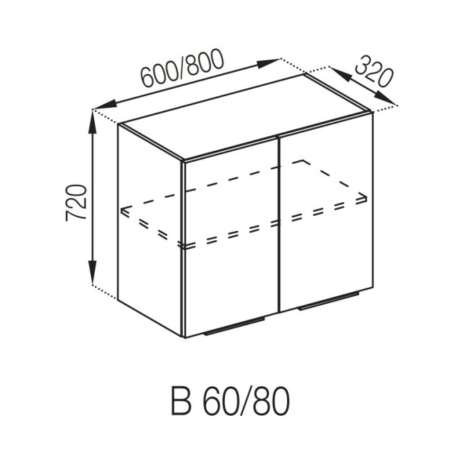 Кухонная секция верхняя В 80 Алиса Мир мебели 