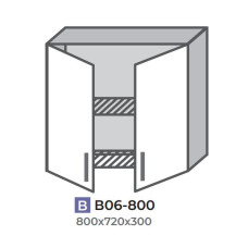 Кухонна секція В06-800 верхня 800 сушарка два фасади Оптима Еверест  