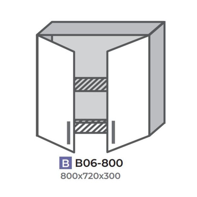 Кухонна секція В06-800 верхня 800 сушарка два фасади Оптима Еверест  