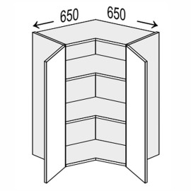 Кухонна секція Валенсія верхня Кут В 90° 650х650/720 2дв VL-492W/9003 MiroMark