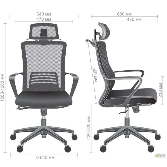 Кресло Titan HR Black/Black AMF