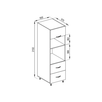 Кухонна секція пенал П 60 ДШ п/мікрохвиль. FAVORIT Оля Світ меблів 