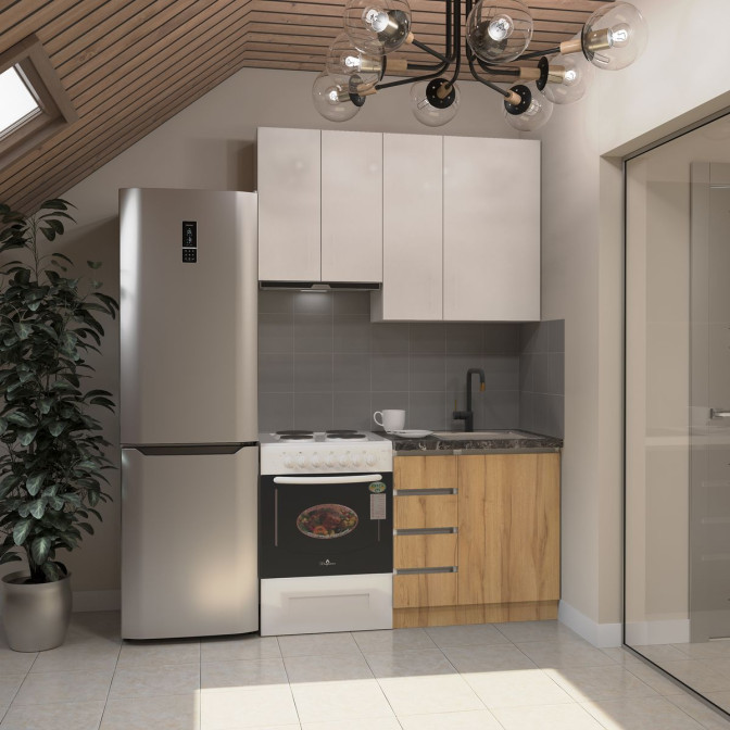 Кухня готова ДСП 3 Класик 1,4 м висота Н 900 плита окремо, без ручок Senam