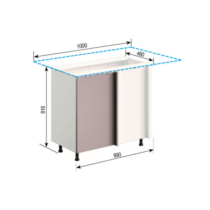 Кухонна секція нижня Н 100 Заріна Світ меблів