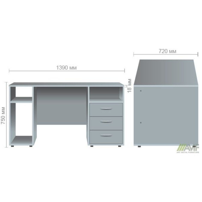 Стол 2-х тумбовый SL-83 (1390х720х750мм) вяз либерти AMF