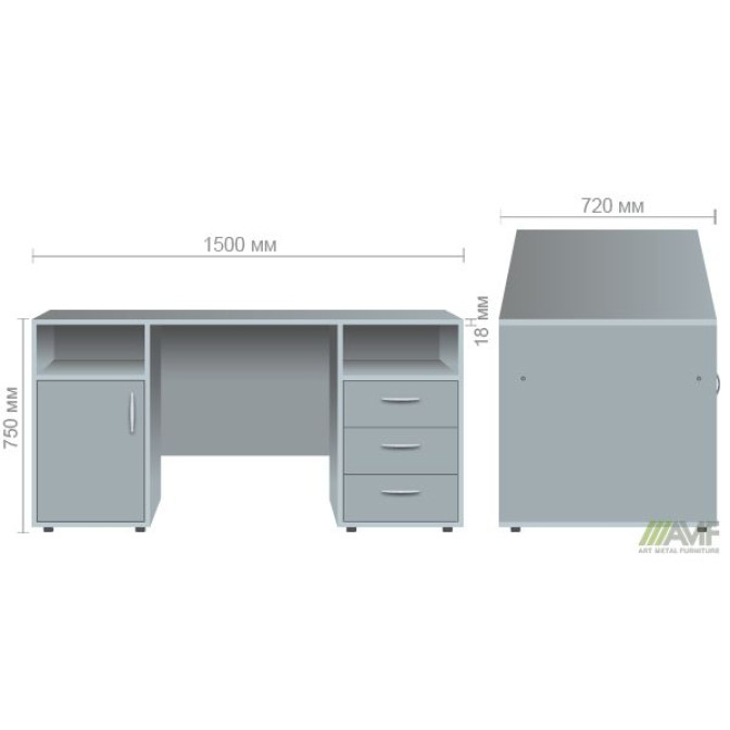 Стол 2-х тумбовый SL-84 (1500х720х750мм) вяз либерти AMF