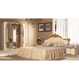 Комплект спальни Виктория 4Дв Шкаф 4Дв Кровать 1,6 БК Тумба прикроватная 2Шх 2 шт Комод 3Шх Зеркало 1180х820 MiroMark