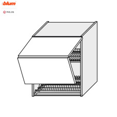 Кухонна секція Мері верхня 80ВС/720 2дв Сушка Aventos Pro Blum + Rejs MR-488W/9003gl MiroMark