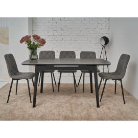 Керамический стол TM-76 петра грей  +  черный Vetro mebel