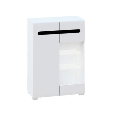 Тумба 2Д Ск Глянец Белый / Чёрный Бьянко Мир Мебели