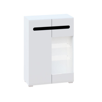 Тумба 2Д Ск Глянець Білий / Чорний Б'янко Світ Меблів