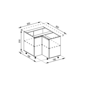 Кухонная секция нижняя 90*90 Тина Мир мебели 