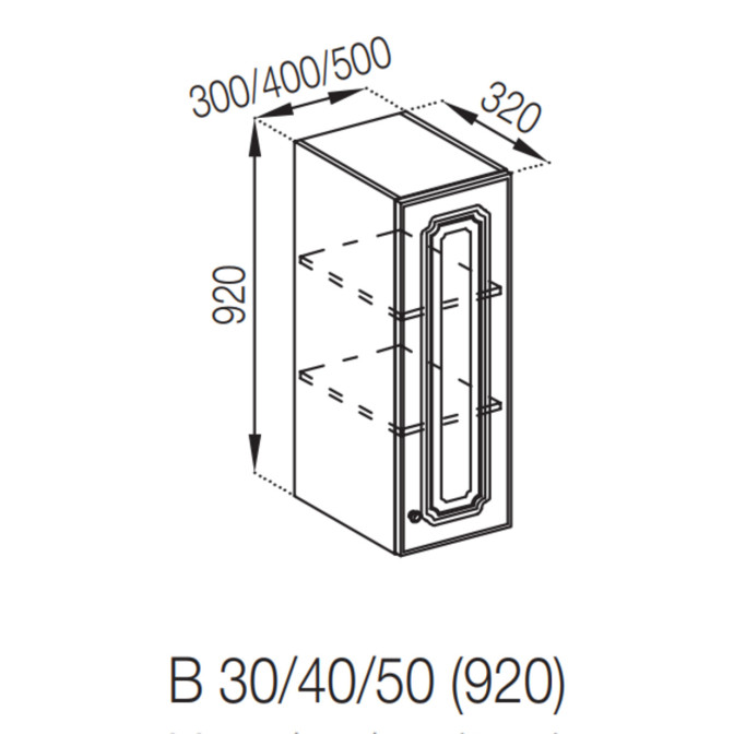 Кухонна секція верхня В 40 (h-920) Валенсія Світ меблів