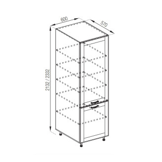 Кухонна секція пенал П 60 (h-920) Домініка Світ меблів