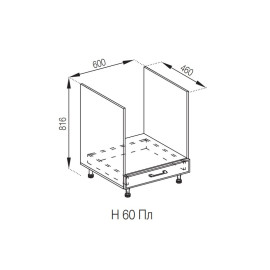 Кухонная секция нижняя Н 60Пл LUX Марго Мир мебели 
