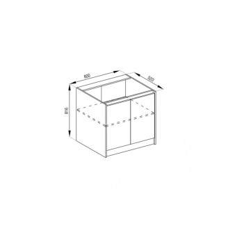 Кухонная секция нижняя Н 60 2Д Графити Мир мебели