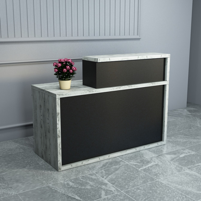 Ресепшин-4 стол стойка 1400 Дуб Крафт Белый Гамма стиль