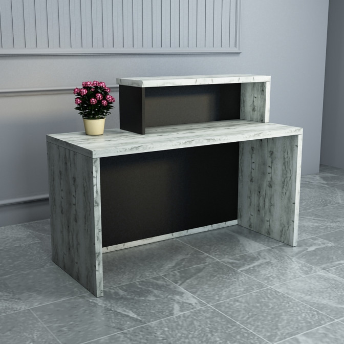 Ресепшин-4 стол стойка 1400 Дуб Крафт Белый Гамма стиль