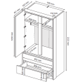 Шкаф 2Дв 2Ящ Тибо / Tibo Супер Мат Белый MiroMark TB-12-WM