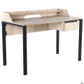 Стол компьютерный Pluto Top SH (1380х600х750) Дуб Эндгрейн/Черный графит  AMF