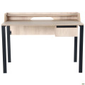 Стол компьютерный Pluto Top SH (1380х600х750) Дуб Эндгрейн/Черный графит  AMF