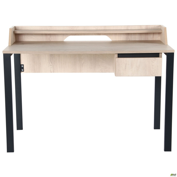 Стол компьютерный Pluto Top SH (1380х600х750) Дуб Эндгрейн/Черный графит  AMF