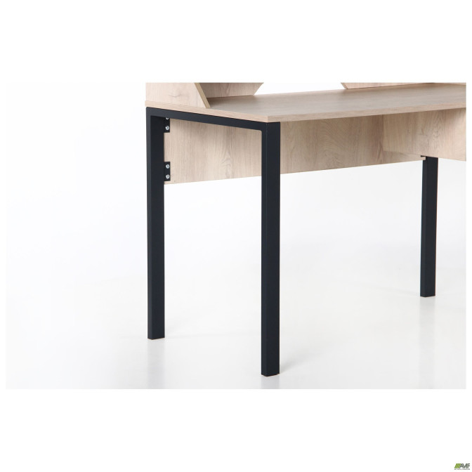 Стол компьютерный Pluto Top SH (1380х600х750) Дуб Эндгрейн/Черный графит  AMF