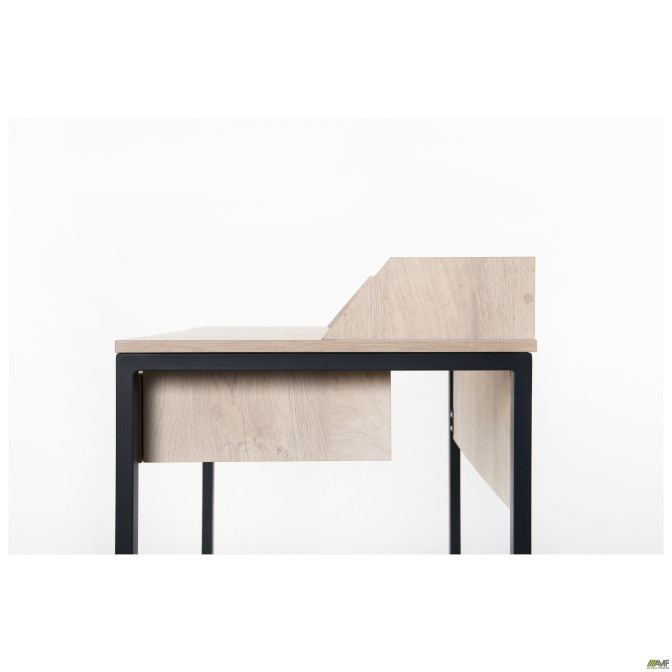 Стол компьютерный Pluto Top SH (1380х600х750) Дуб Эндгрейн/Черный графит  AMF