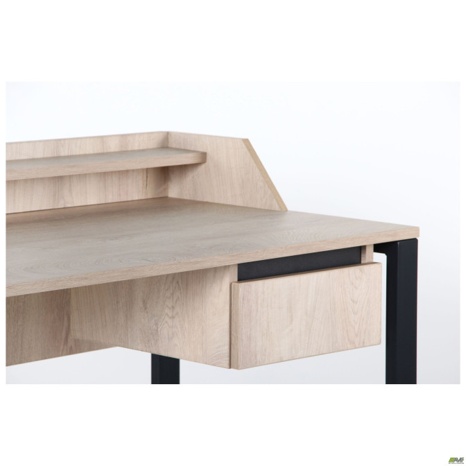 Стол компьютерный Pluto Top SH (1380х600х750) Дуб Эндгрейн/Черный графит  AMF